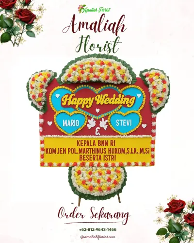 Karangan Papan Bunga Pernikahan di Faekhu